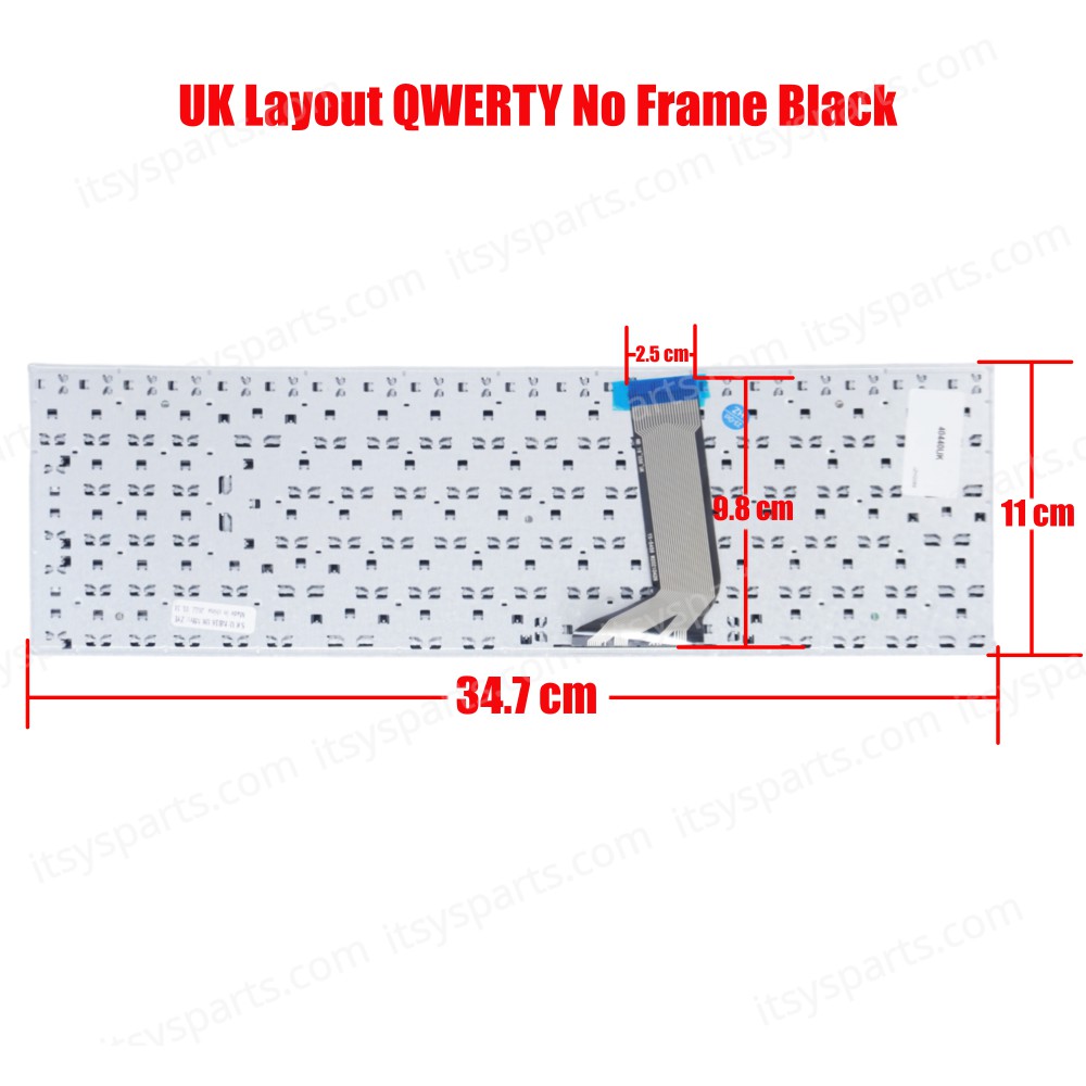 Laptop Keyboard for Asus X556 X556L X556U X556UA X556UB X556UF X556UJ X556UQ X556UR X556UV A556UV 9Z.N8SSQ.001 OKNBO-6122US0Q AEXJB00110 UK No Frame Black ( SKU.40440UK) 
