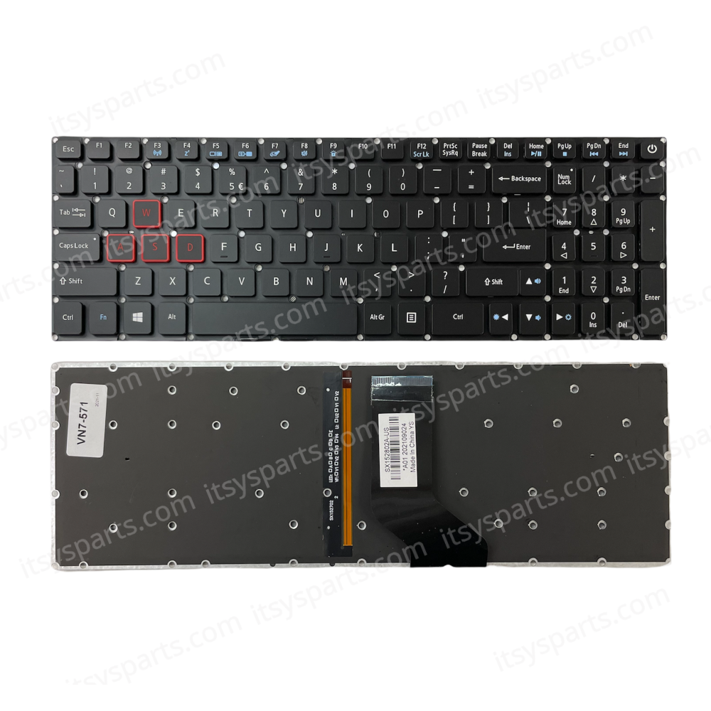 Laptop Keyboard Acer Predator Helios 300 G3-571 G3-571 G3-572 G3-572-72YF US Keyboard Backlit OEM (Ref.40637USBACKLIT)