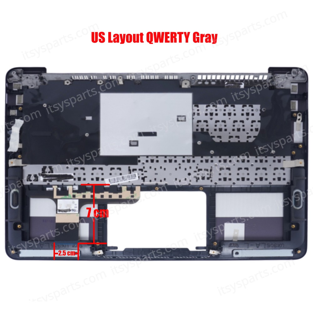Greek Laptop Keyboard Palmrest for Asus ZenBook UX305 UX305CA UX305UA UX305UAB UX305LA UX305FA 90NB0AB1-R31GR0 0KNB0-3131GR00 PK1319Y934S GR Gray ( SKU.40641GRGREYPALM )