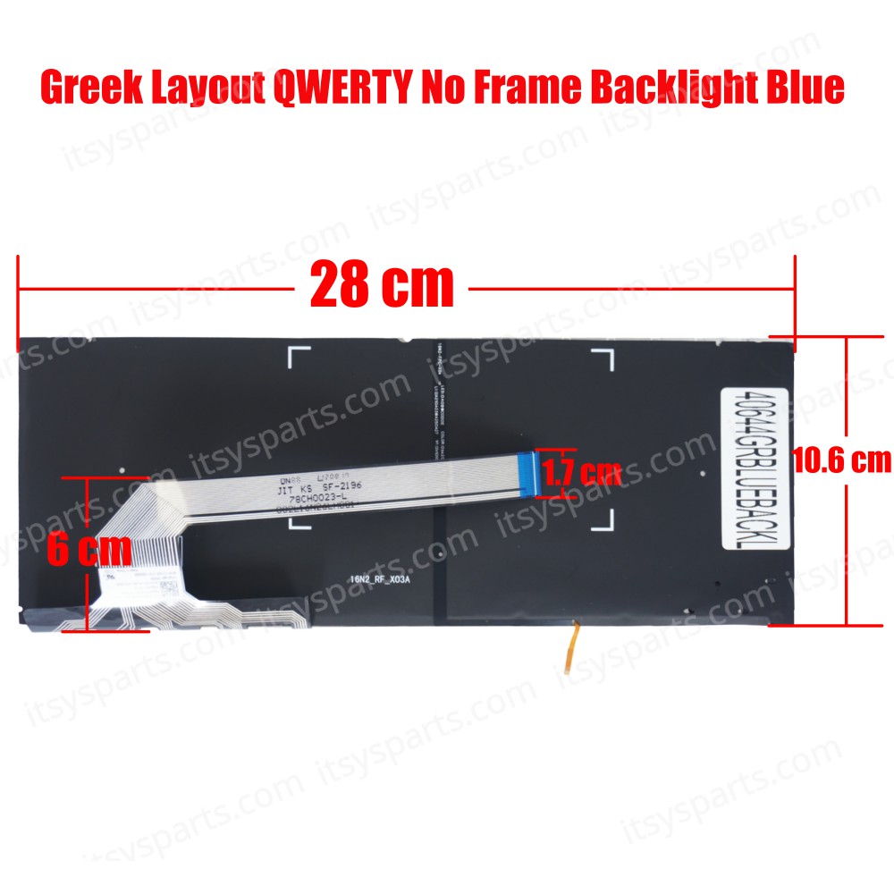Laptop Keyboard ASUS ZenBook Flip S UX370 UX370UA UX370UAF UX370UAR Q325UA Laptop Greek backlit Dark blue OEM (Ref.40644GRBLUEBACKL)