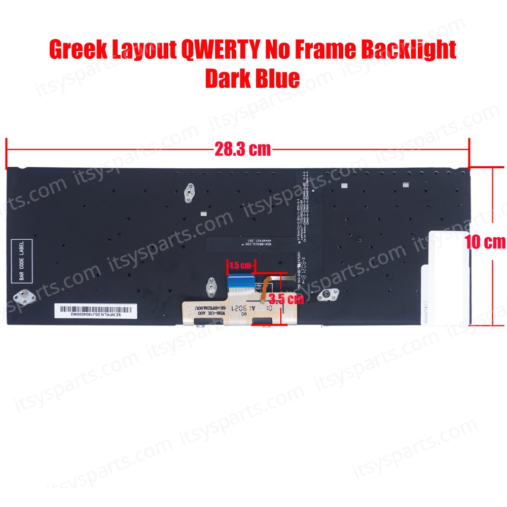 Greek Laptop Keyboard for Asus ZenBook 14 UX433 UX433FA UX433FAC UX433FN UX433FL UX434 UX434F UX434FA UX434FAC UX434FL UX434FLC 90NB0MP1-R31GR0  GR No Frame Backlight Dark Blue ( SKU.40645GRBLUEBACKL )