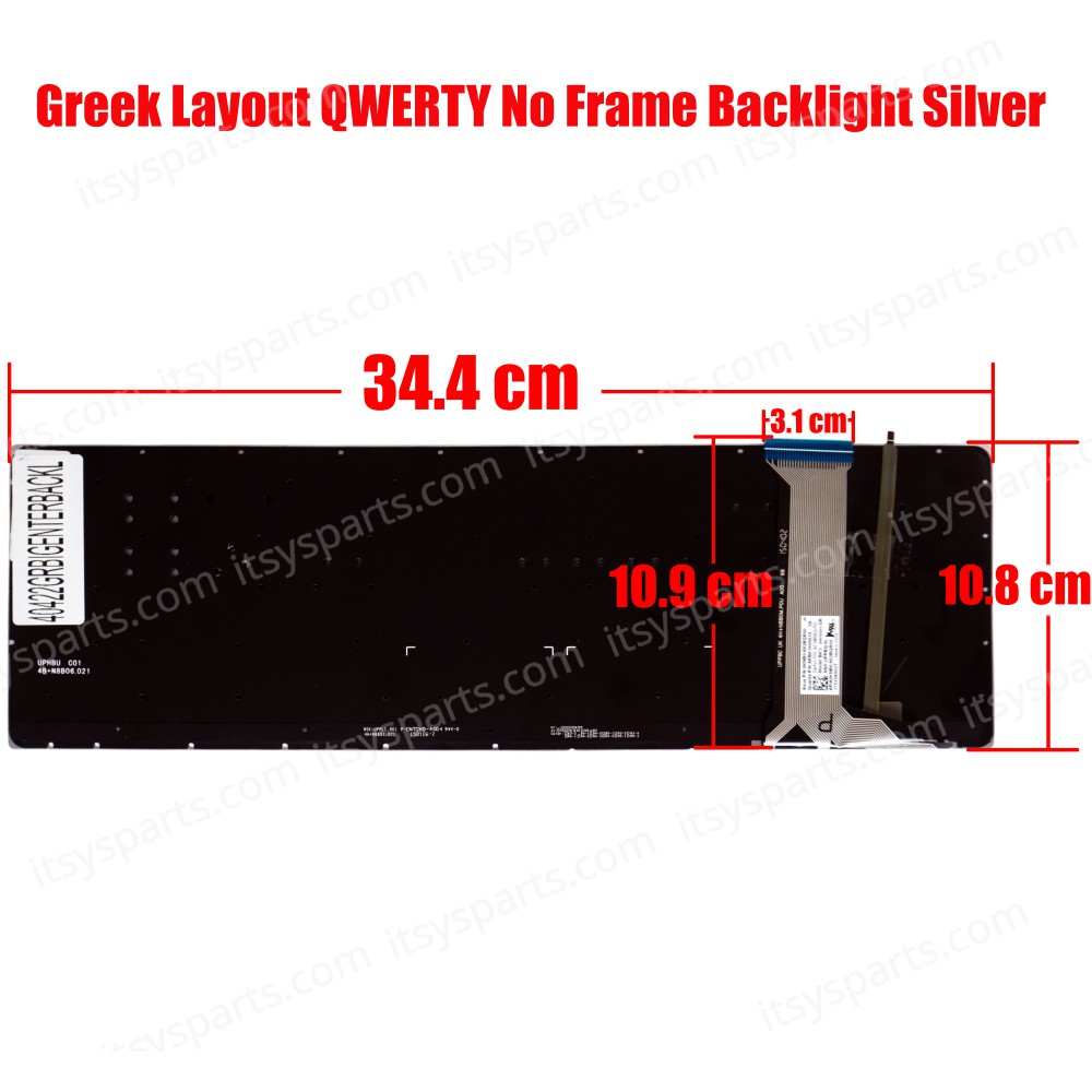 Greek Keyboard for ASUS G551 N551JK N551JM N551JQ N551ZU G741 G551JK G551JM G551JW G551JX N551 N551J N551J N551JB N551JW G741JX G741JW(Ref. 40422GRBIGENTERBACKL)