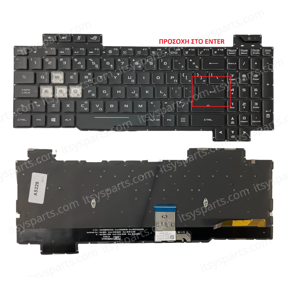 Laptop Keyboard for Asus GL504G GL504GM GL504GS GL504GV GL504GW Backlit Keyboard GR backlit (SKU.40653GRBACKLIT)