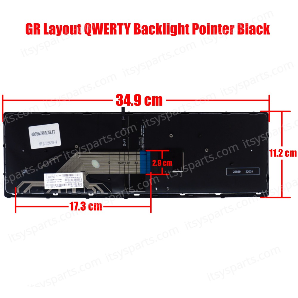 Laptop Keyboard HP Zbook 15 G3 17 G3 848311-001 Keyboard GR backlit OEM (Ref. 40655GRBACKLIT)