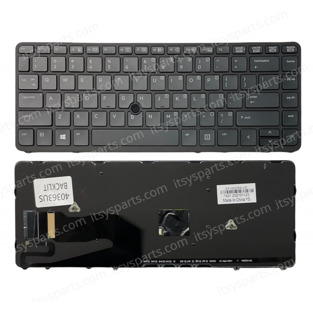 Keyboard Laptop Keyboard HP EliteBook 840 G1 G2 / 850 G1 G2 / HP ZBook 14 Laptop With Pointer HP EliteBook 740 G1 740 G2 745 G2 750 G1 750 G2 US with Backlit (Ref.40363USBACKLIT)