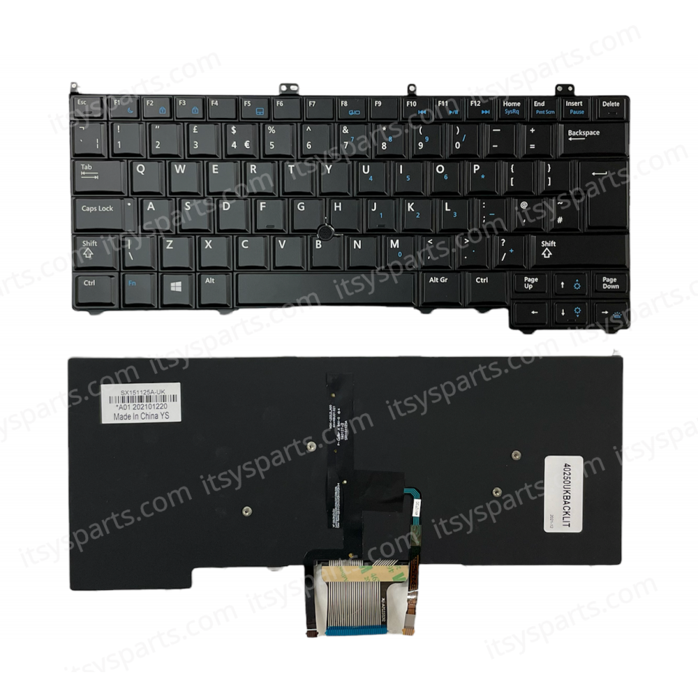 Laptop Keyboard DELL Latitude E7440 E7420 E7240 HC8NX 0G2V0W G2V0W KEYBOARD WITH BACKLIT AND POINTER (Ref.40250UKBACKLITPOINT)