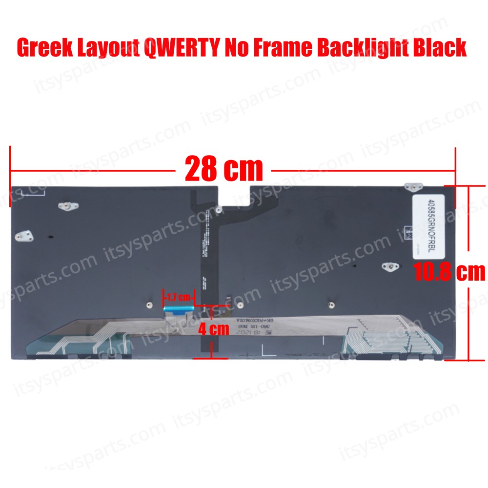 Greek Laptop Keyboard for Huawei MateBook X Pro MACH-W19 MACH-W29 HQZ1011527000 9Z.NEXBN.001 02452533 NSK-360BN GR No Frame Backlight Black ( SKU.40585GRNOFRBL )
