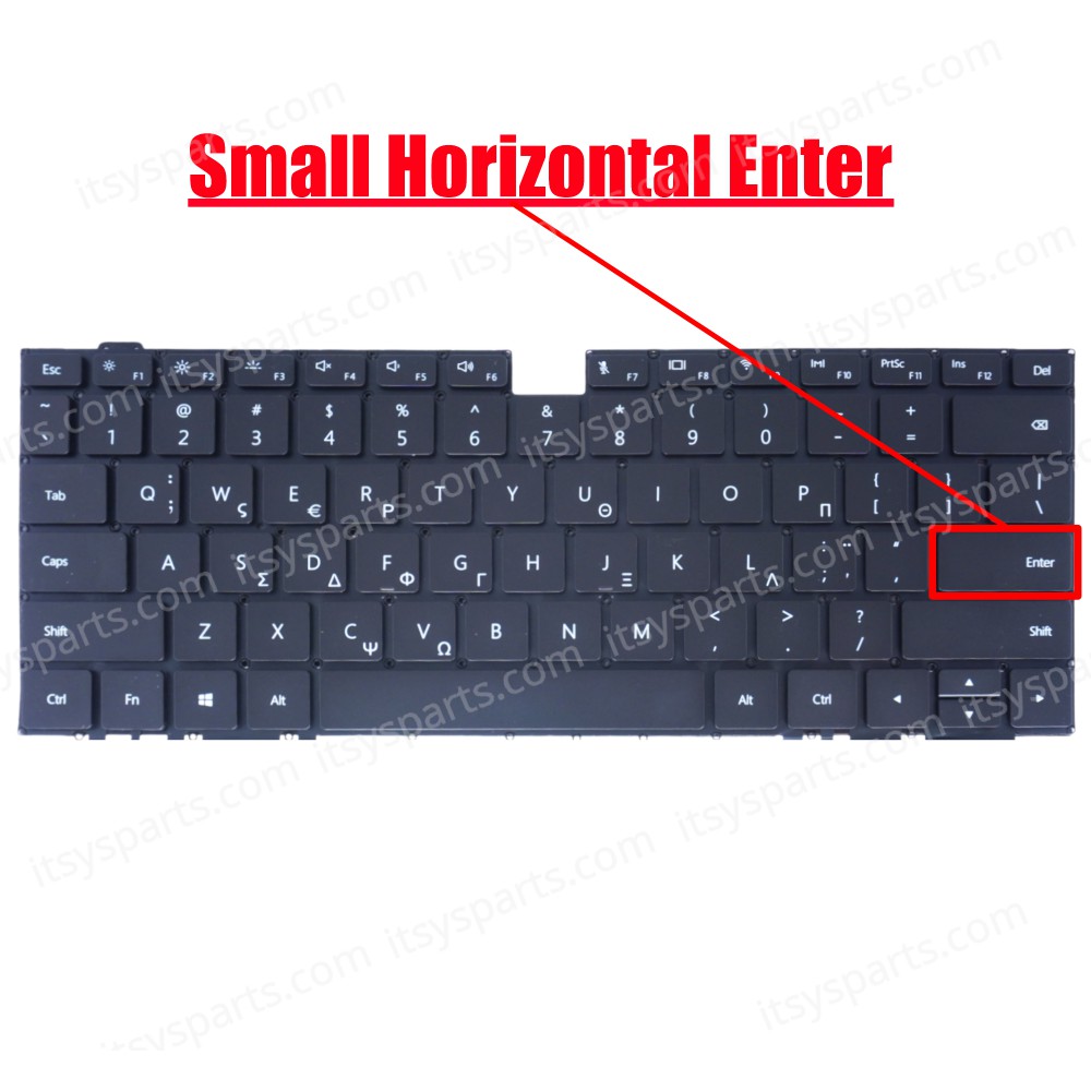 Greek Laptop Keyboard for Huawei MateBook X Pro MACH-W19 MACH-W29 HQZ1011527000 9Z.NEXBN.001 02452533 NSK-360BN GR No Frame Backlight Black ( SKU.40585GRNOFRBL )