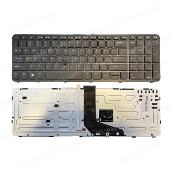 Laptop Keyboard for HP ZBOOK 15/17 G2 US with Backlight Keyboard PK130TK1A00 SK7123BL MP-12P23USJ698W PK130TK2A00 733688-001 ( SKU.40509USBACKLIT )