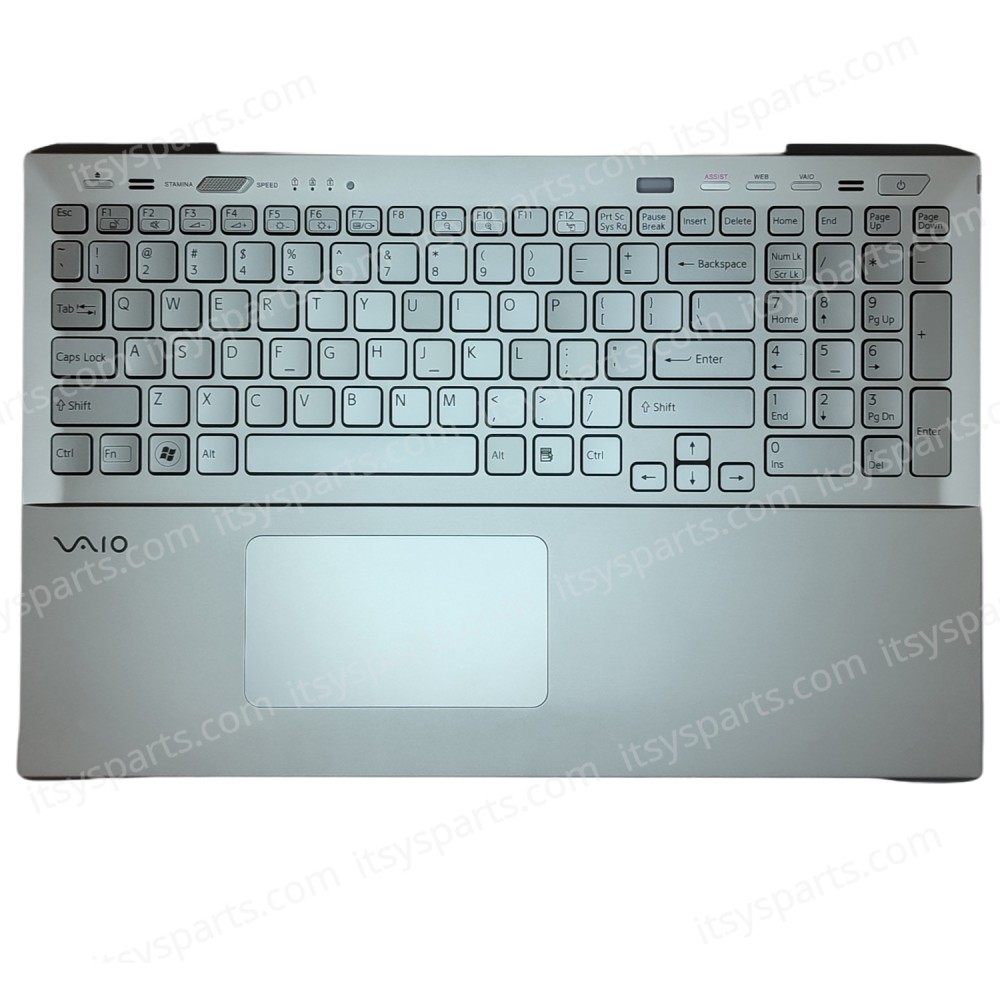 Keyboard Laptop - Keyboard for Sony Vaio SVS15 SV-S15 SVS151 SVS151A11L SVS151G1GL SVS1512 SVS1513 15 Inches Palmrest/TouchPad US Backlit Silver Keyboard Frame Upper Case Cover OEM (Ref. 40662USPALMREST)