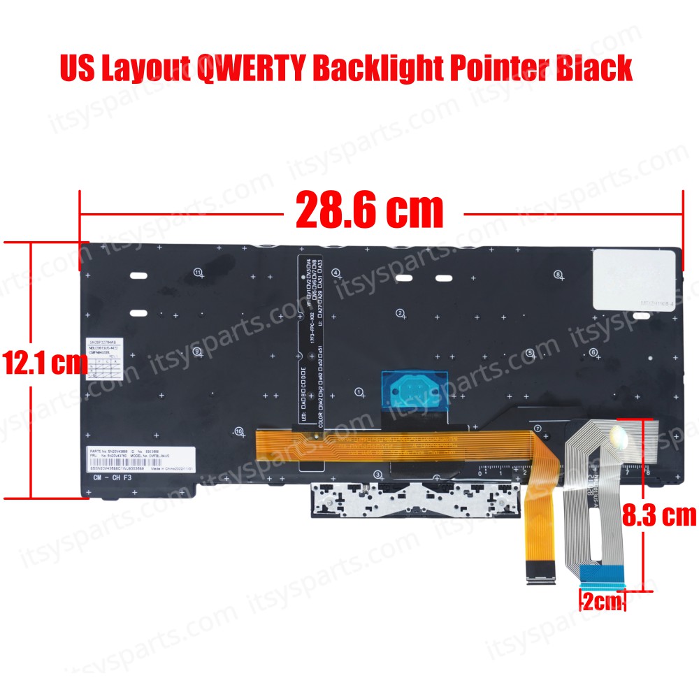 Keyboard - Laptop Keyboard for Lenovo ThinkPad T14 Gen1 T14 Gen2 P14S 14.0 inch 5N20V43760 SN20V43688 US With Pointer With Backlight ( Ref.40666USBACKLIT )
