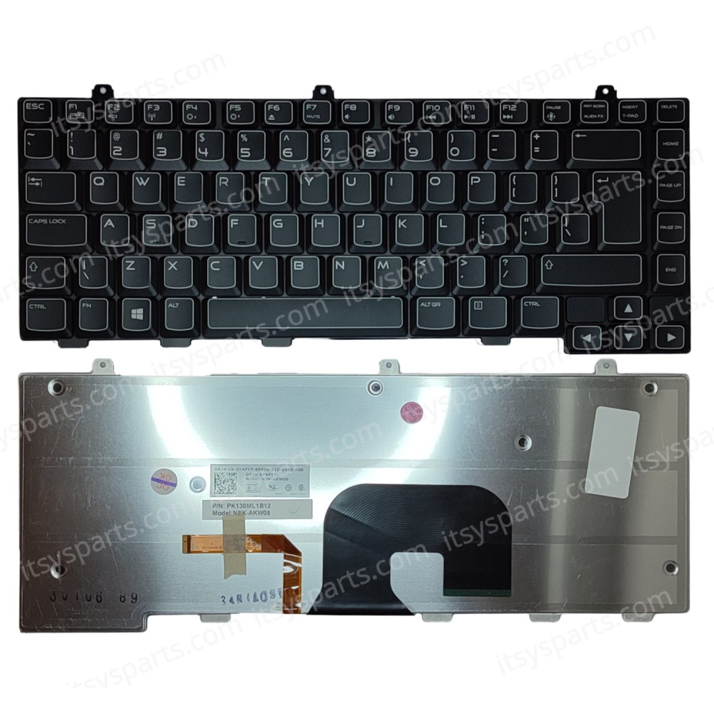 Laptop Keyboard for DELL Alienware M11X M14x R1 R2 M18x M17X R3 R4 M15X M23FN 0M23FN CN-0Y4PY7 NSK-AKW08 PK130ML1B12 (SKU. 40668UKBACKLIT)