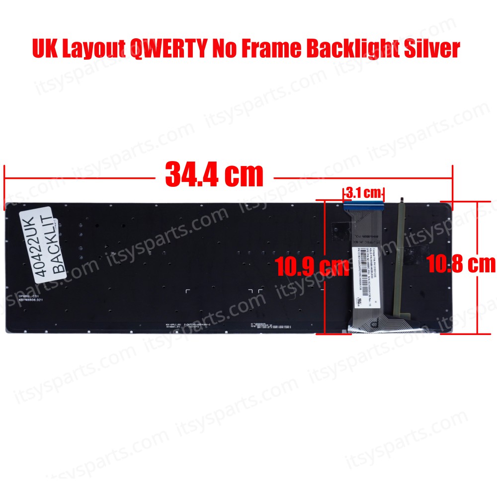 Laptop Keyboard - Keyboard for ASUS G551 N551JK N551JM N551JQ N551ZU G741 G551JK G551JM G551JW G551JX N551 N551J N551J N551JB N551JW G741JX G741JW NSK-UPPBC 0U 0KNB0-662BUK0 15515000269 OEM (Code 40422UKBACKLIT)