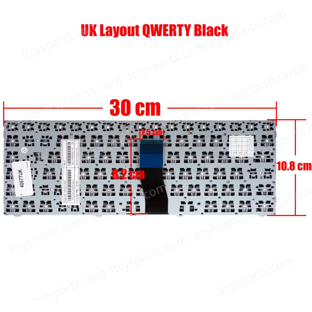 Laptop Keyboard - Keyboard for Turbo-X CLEVO W940 W940SU MP-12R73US-4305 6-80-W94A0-010-1 MP-12R7300-4305 OEM (Ref. 40677UK)