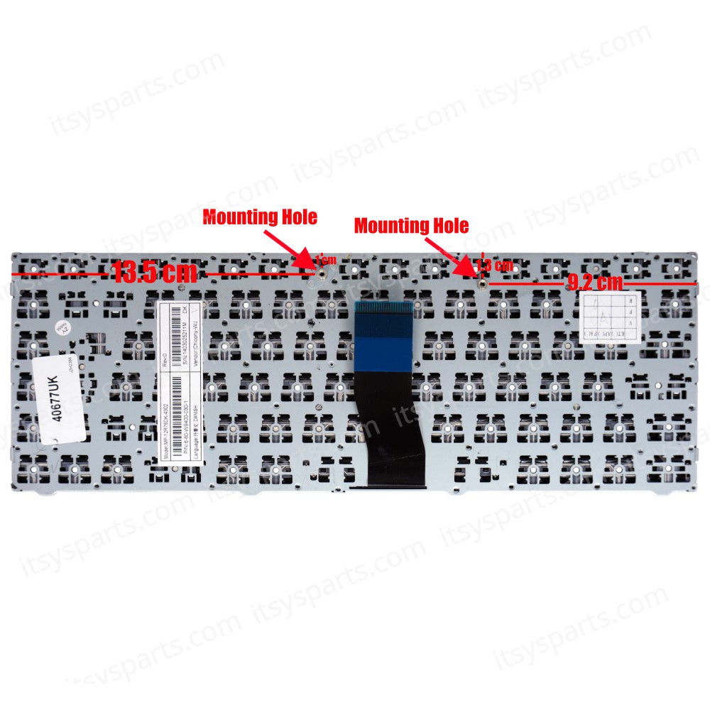 Laptop Keyboard - Keyboard for Turbo-X CLEVO W940 W940SU MP-12R73US-4305 6-80-W94A0-010-1 MP-12R7300-4305 OEM (Ref. 40677UK)