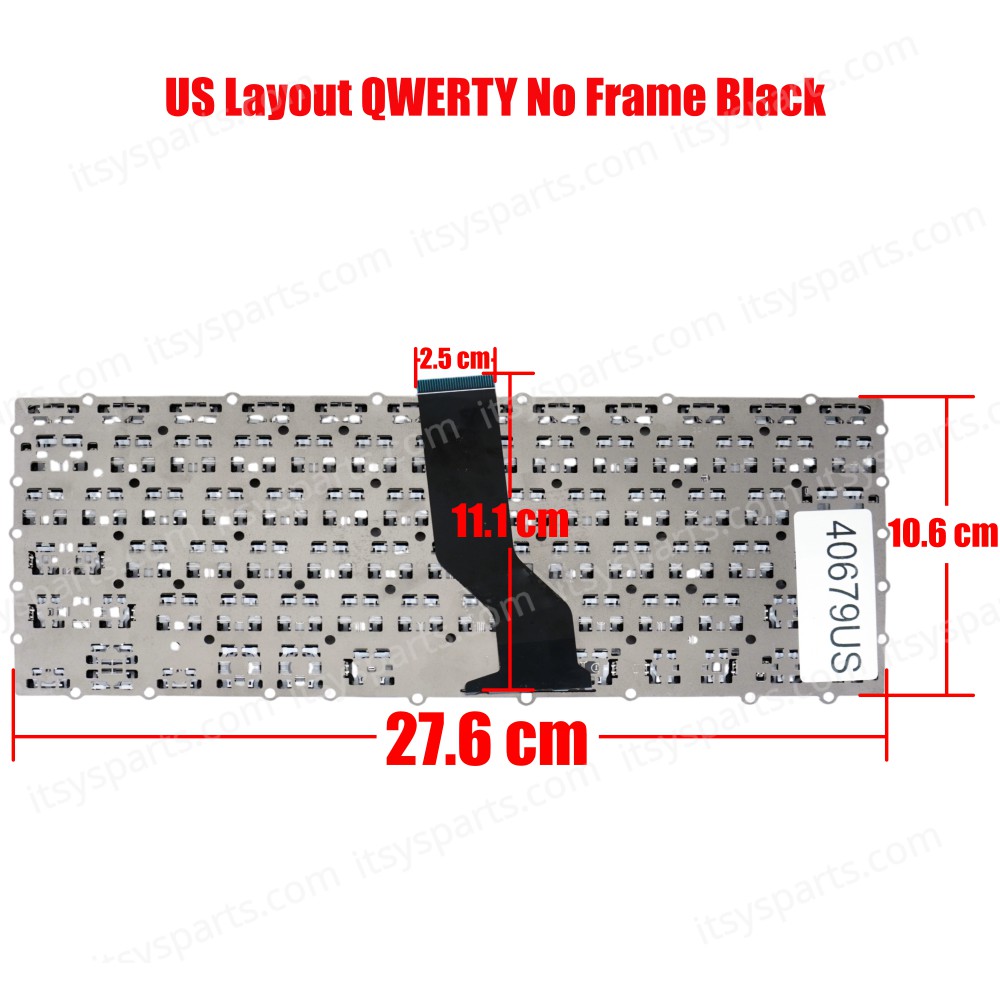 Laptop Keyboard for Acer Chromebook 15 C910 CB3-431 CB3-531 CB3-532 CB5-571 NSK-G3SQ 60.MULN7.020 6B.GU7N5.002 6B.GC2N5.014 6B.GJEN5.014 6B.GJEN5.009 US No Frame Βlack ( SKU.40679US )