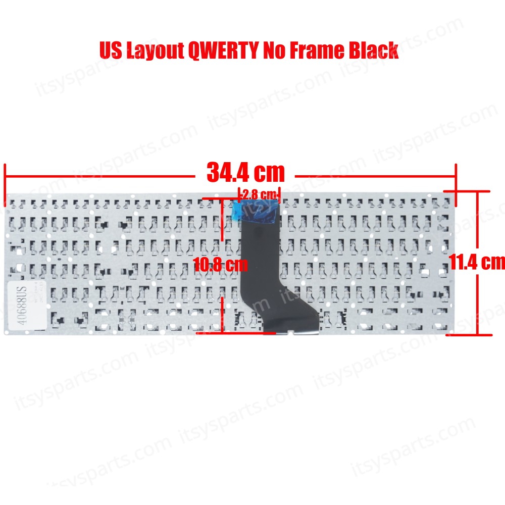 Laptop Keyboard for Acer Extensa 2511 EX251 EX2511G EX2520 EX2520G EX2540 EX2511-566J EX2511-53RJ NX.EF6EG.009 NX.EF7EC.008 NX.EF7EC.001 US No Frame Black ( SKU.40688US )
