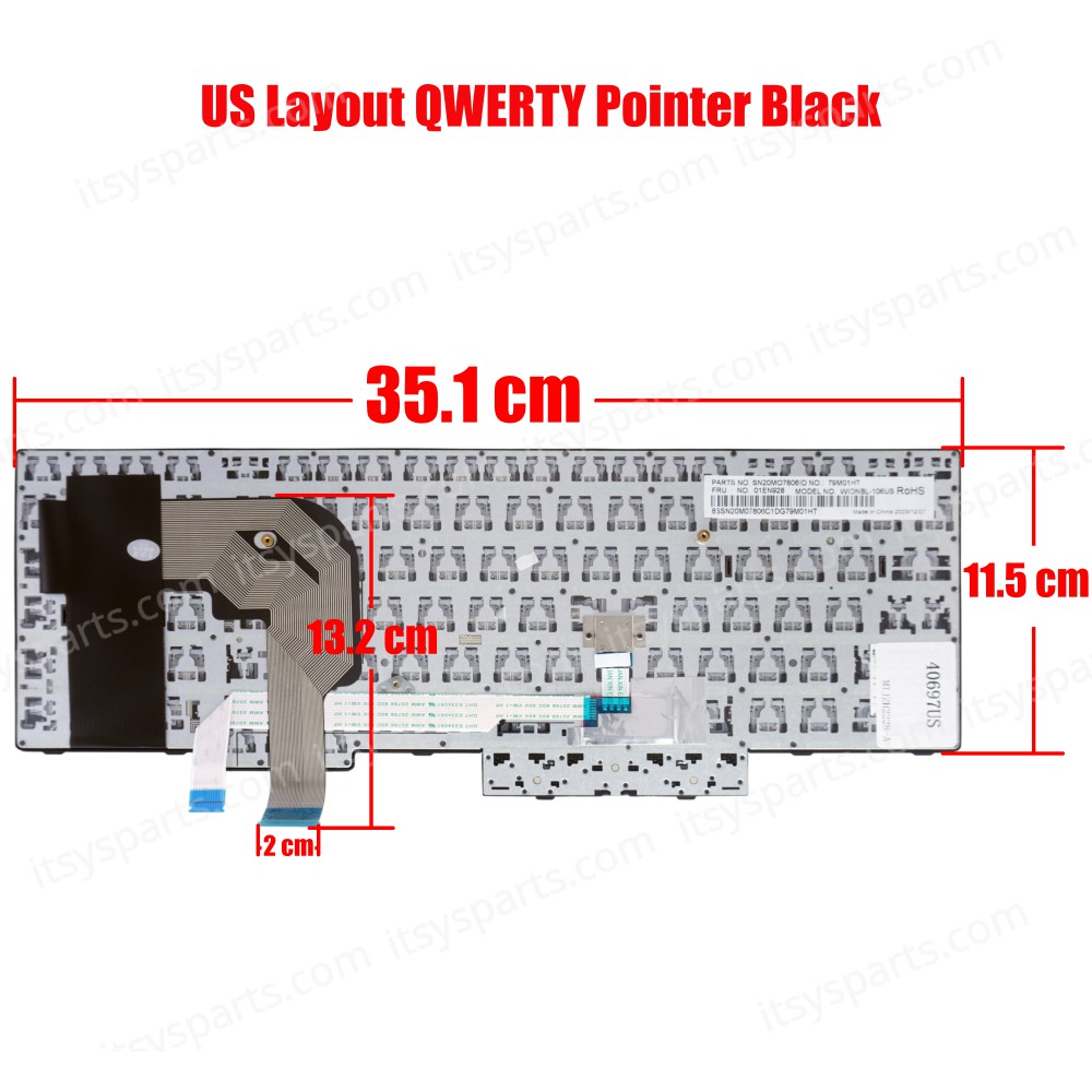 Laptop Keyboard for Lenovo ThinkPad P51s 20HB 20HC ThinkPad T570 20JW 20JX SN20M07847 01EN928 01ER500 SG-85520-XUA SN20M07847 black (SKU. 40697US)