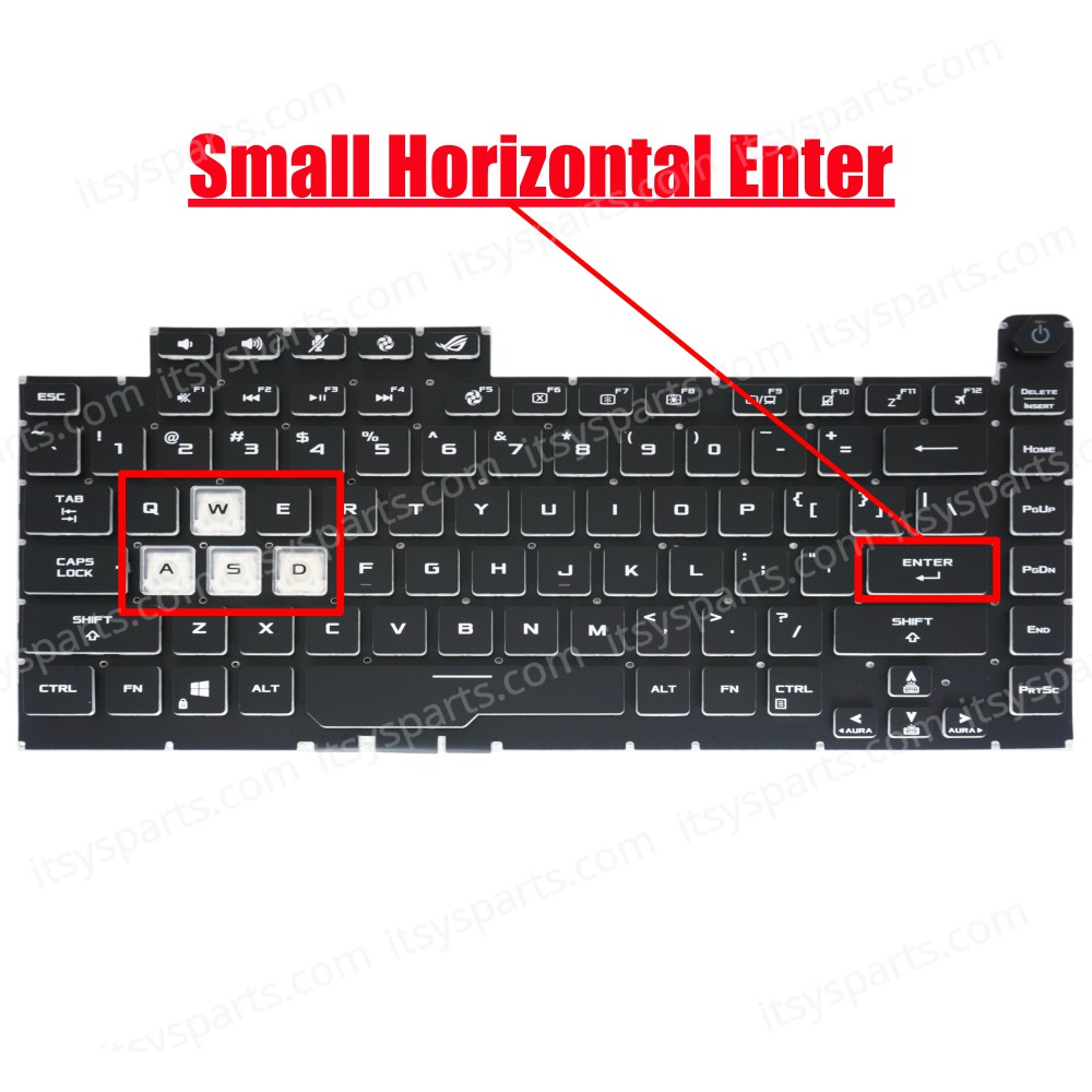 Laptop Keyboard for Asus G531G G531GT G531GV G531GW G531GU G531GD Series G512LI-BI7N10 Keyboard US version Backlit White keys V184262BS1 V184262BE1 OEM (SKU. 40633USWHKEYSBL)