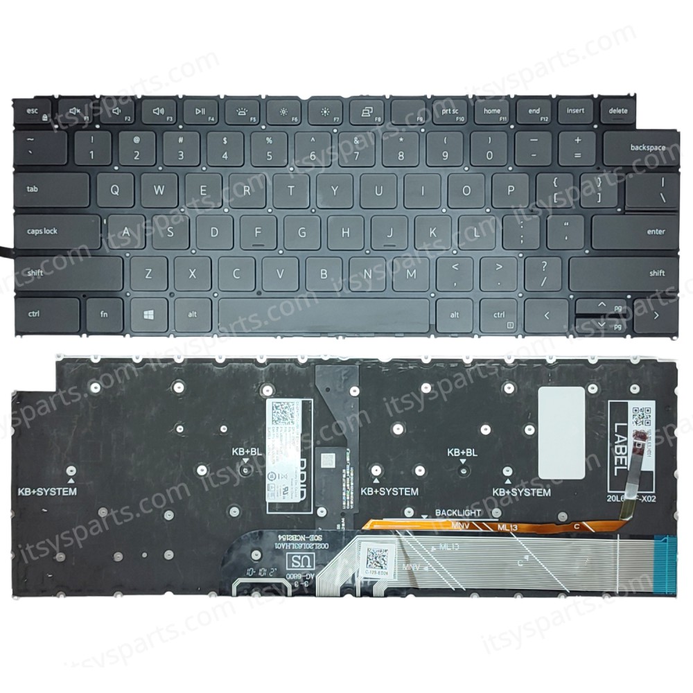Laptop Keyboard για Dell Inspiron 13 5310 14 Pro 5410 5415 5418 PK7DT 0PK7DT US No Frame Backlight Black ( SKU. 41022USBL )