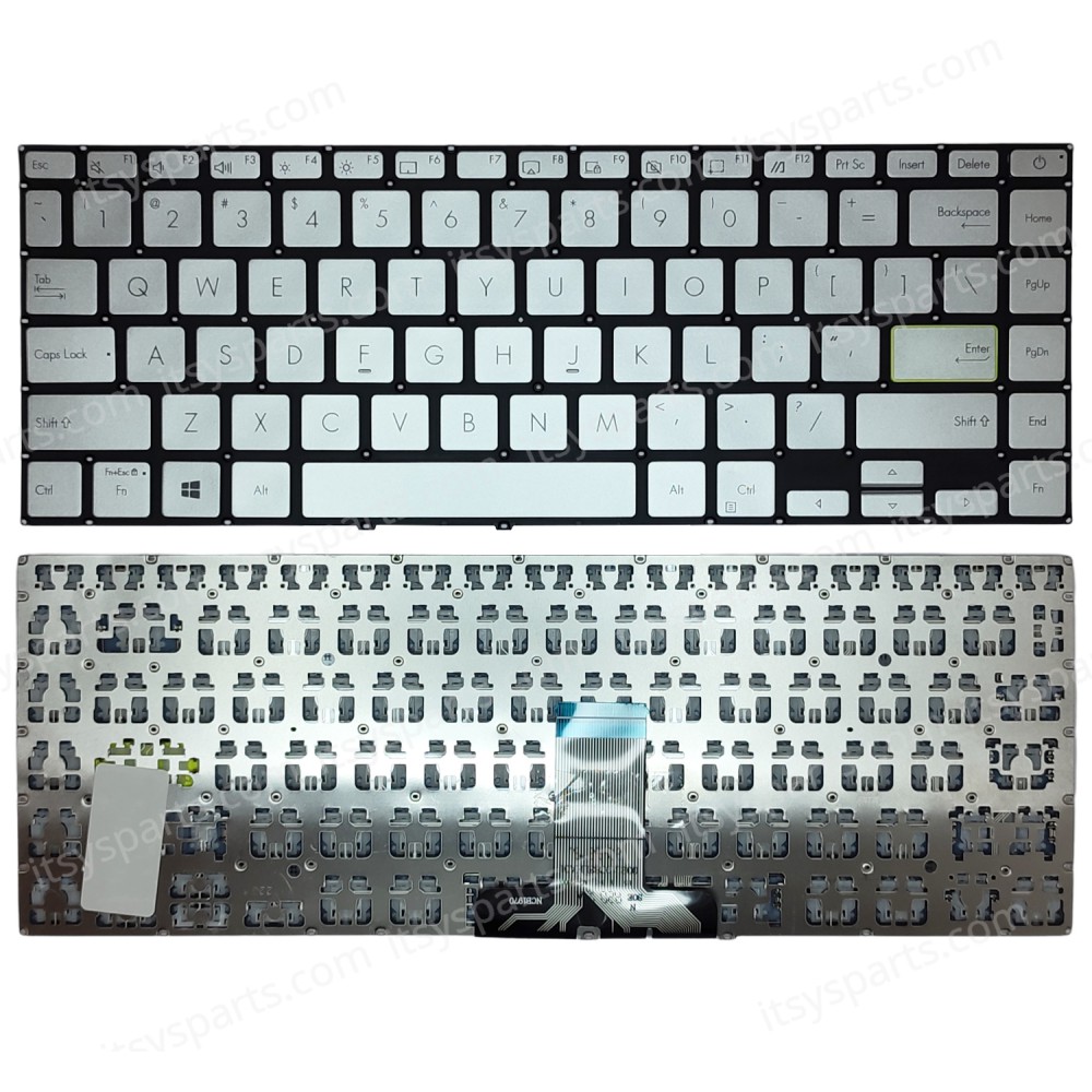Laptop Keyboard for Asus Notebook E410M E410MA series E410MA-EB1267TS E410KA 4ABKWKRJN00 US No Frame Silver ( SKU.40703USSIL )