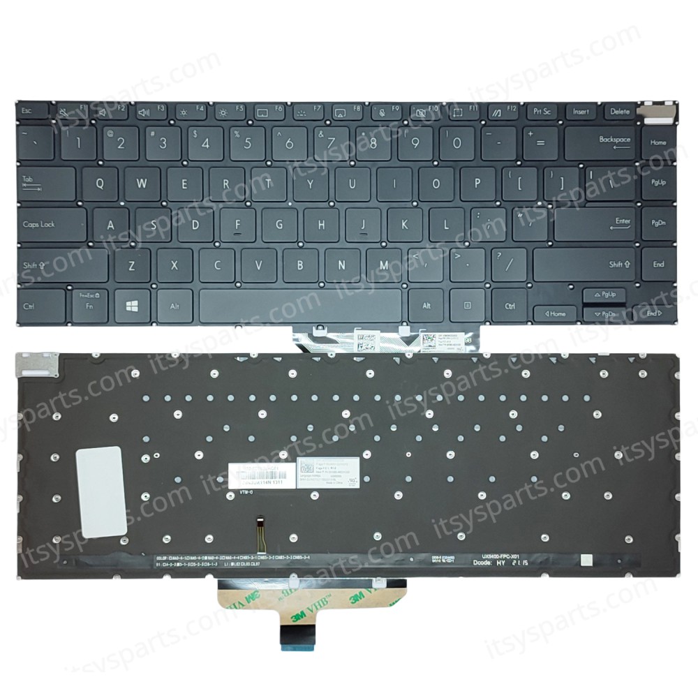 Laptop Keyboard for ASUS Zenbook 14X UX5400 UX5400ZF UX5400E UX5400EA UX5400EG UX5401EA-OLED-KN511T 4602GE00 DJ1TI12 0KN1-DJ2UK12 0KNB0-4601UK00 ASM20N3 (SKU. 40704USBL)