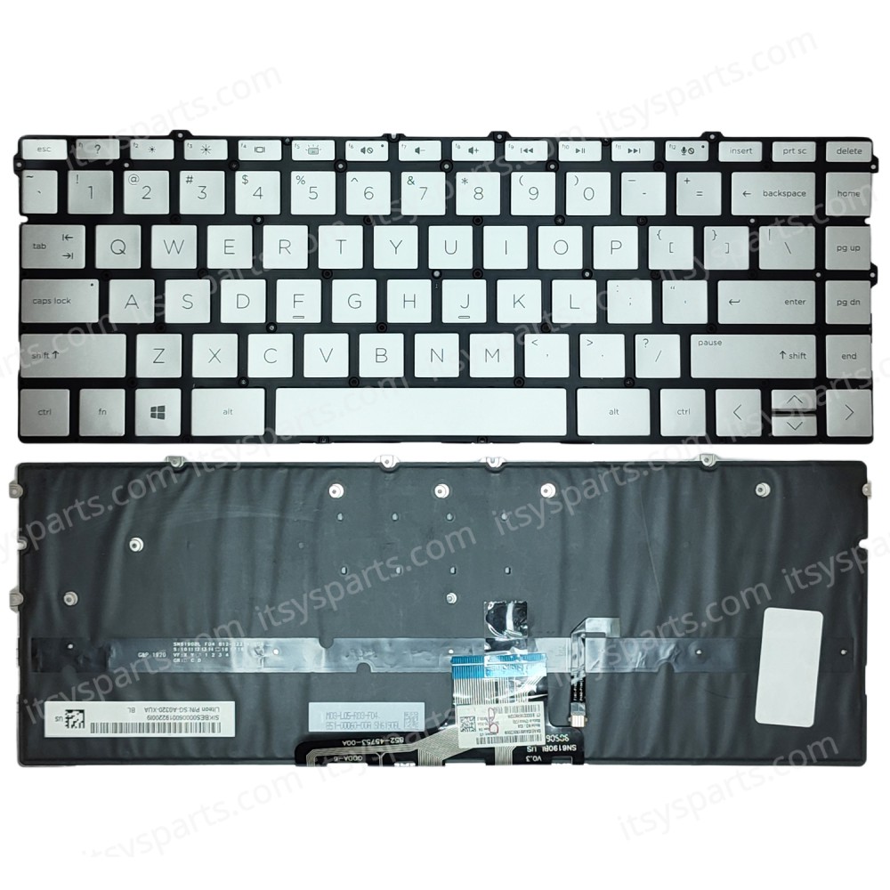 Laptop Keyboard for HP Spectre x360 13-AW 13-AW0003DX 13-AW0013DX 13-AW0020NR 13-AW0023DX US No Frame Backlight Silver ( SKU.40707USSILBL )