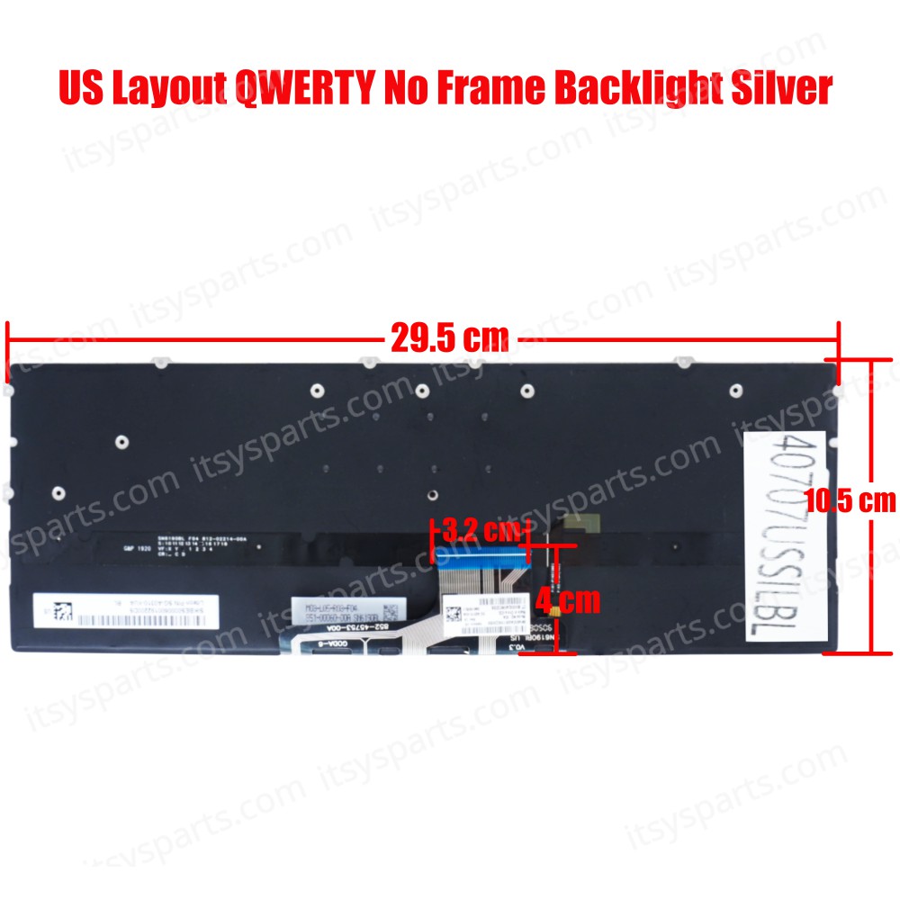 Laptop Keyboard for HP Spectre x360 13-AW 13-AW0003DX 13-AW0013DX 13-AW0020NR 13-AW0023DX US No Frame Backlight Silver ( SKU.40707USSILBL )