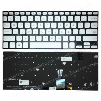 Laptop Keyboard for Asus VivoBook S430 X430U X430FN X430FA S435EA-EVO-WB711R AEXKLU01020 ASM18C83USJ9201 0KNB0-260AUS00 Silver Backlight (SKU,40710USSILBL)