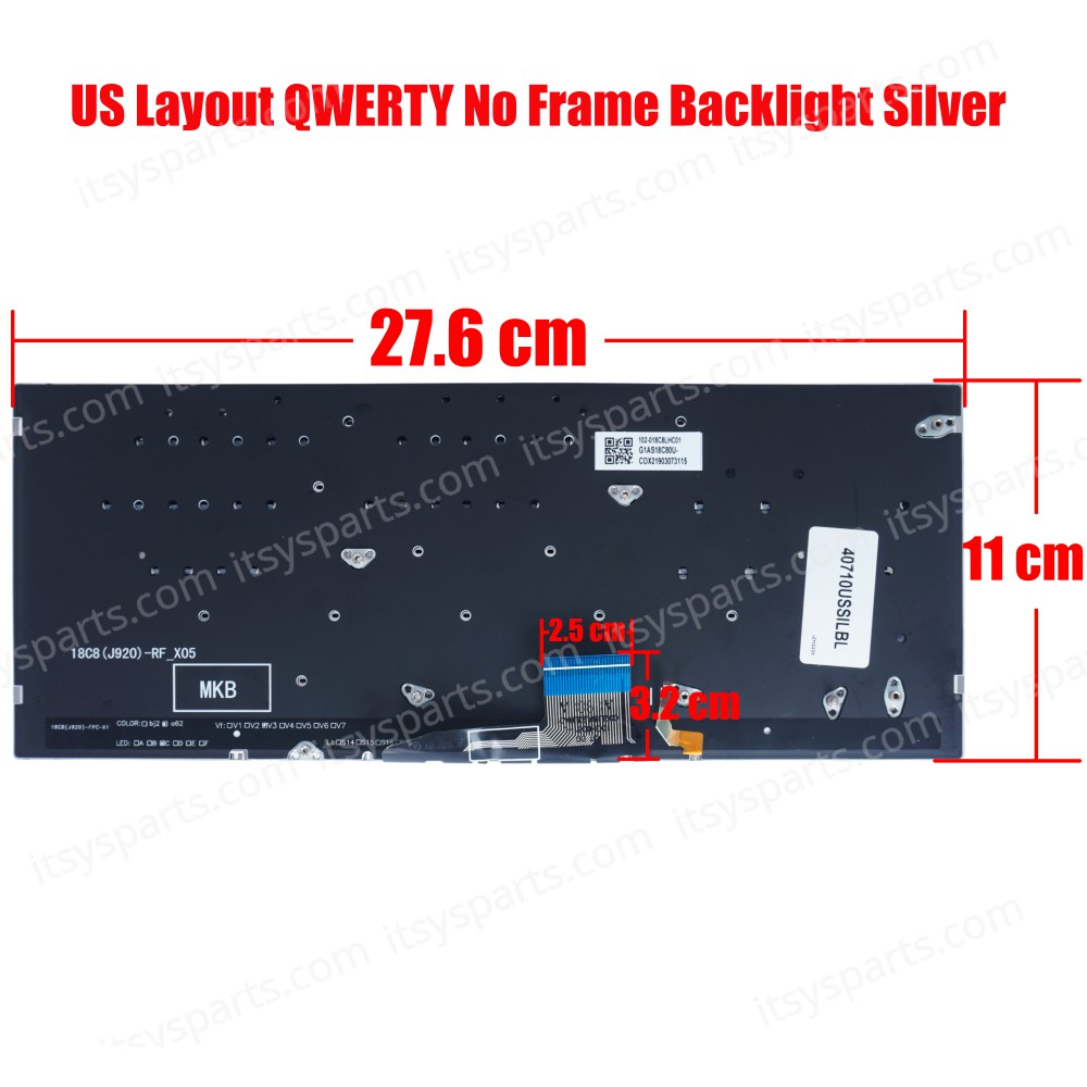 Laptop Keyboard for Asus VivoBook S430 X430U X430FN X430FA S435EA-EVO-WB711R AEXKLU01020 ASM18C83USJ9201 0KNB0-260AUS00 Silver Backlight (SKU,40710USSILBL)