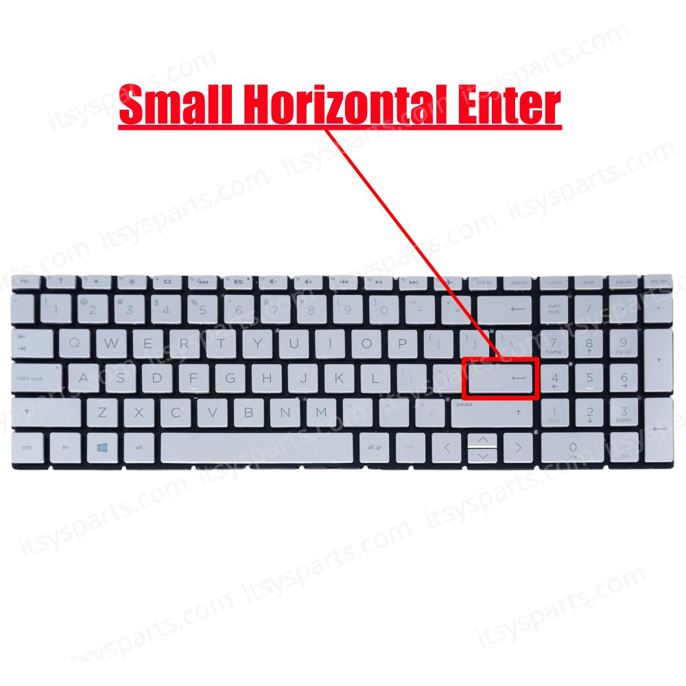 Laptop Keyboard HP Pavilion 15-DA 15-DB 15-DF 15-CN 15-CW 15-CR 15-CS 15-EC 15EC Series TPN-C135 US No Frame Layout Silver Backlit keyboard L47469-001 OEM (40549USSILBL)
