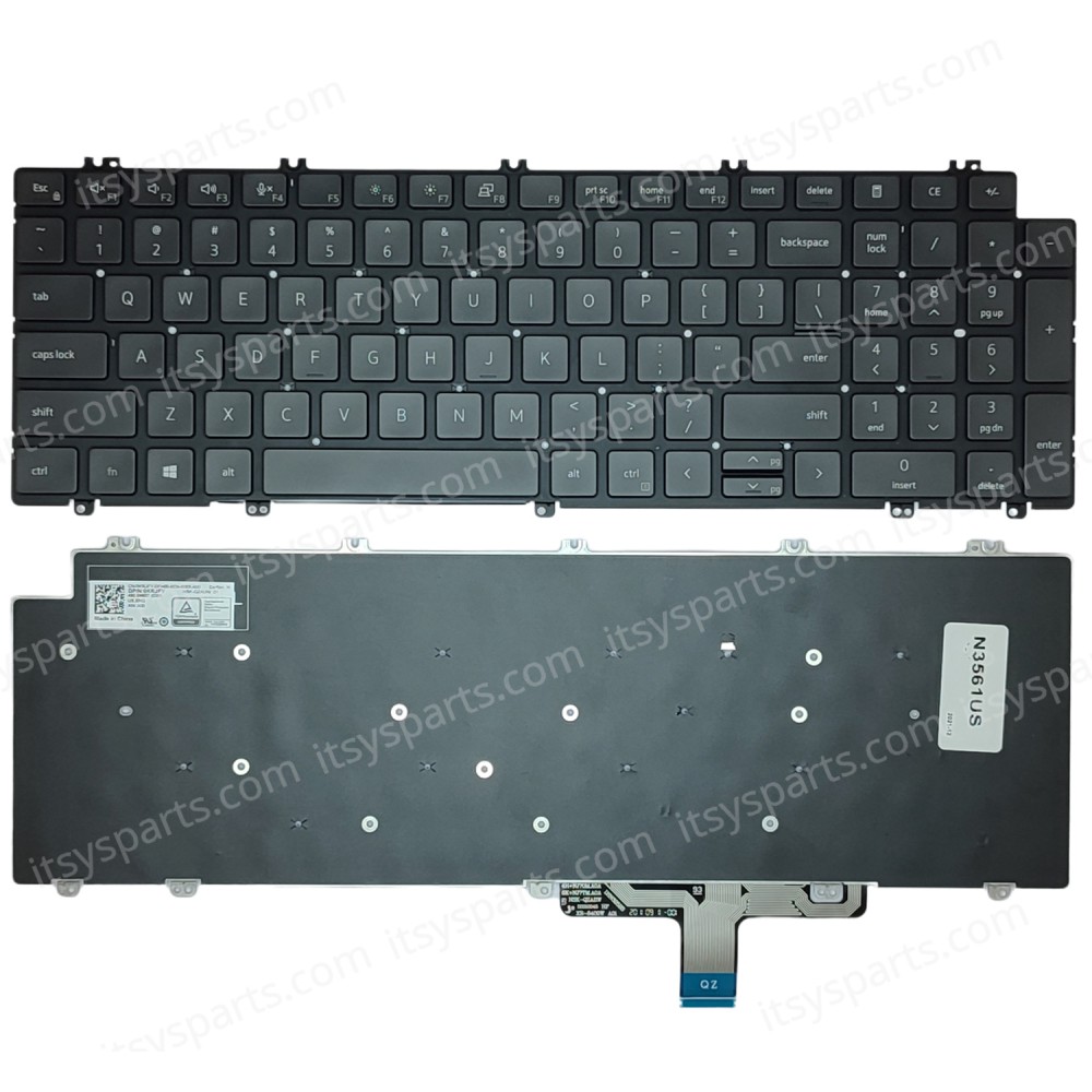 Laptop Keyboard for Dell Latitude 5520 5521 Precision 3560 3561 0RHGTP RHGTP 0T5V04 N7N16 0N7N16 PK133MM2B00 0KRJFY (SKU. 40715US)