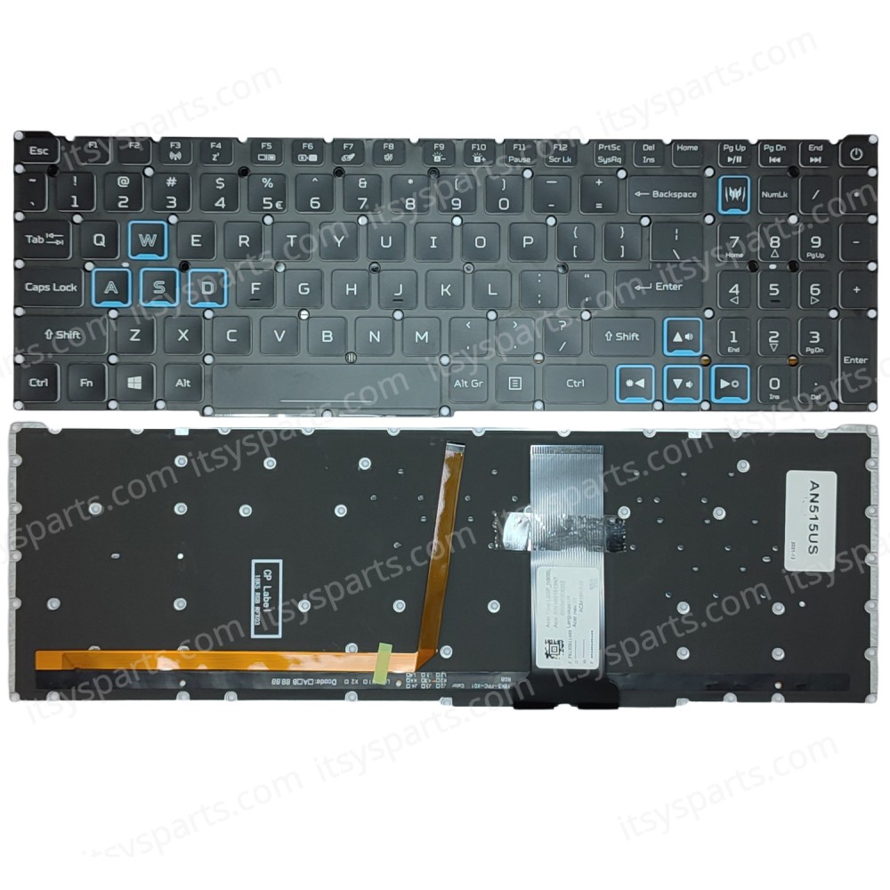 Laptop Keyboard for Acer Helios 300 PH315-52 PH317-53 PH317-52 Nitro 5 AN515-54 AN515-55 AN515-43 AN517-51 AN715-51 (SKU. 40716USBL)
