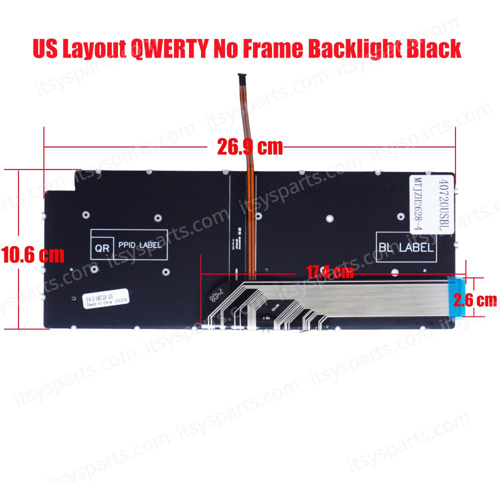 Laptop Keyboard for DELL Inspiron 7400 series 7490 7390 7391 5390 Latitude 3301 Vostro 5490 0M0H4C M0H4C (SKU. 40720USBL)