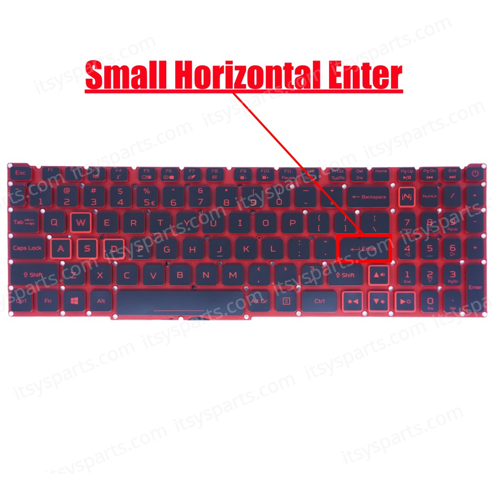 Laptop Keyboard for Acer Nitro 5 AN517-51 AN517-52 AN515-4 AN515-42 AN515-51AN515-52 AN515-5 AN517-52-728Z3 US No Frame Backlight Red ( SKU.40721USBL )