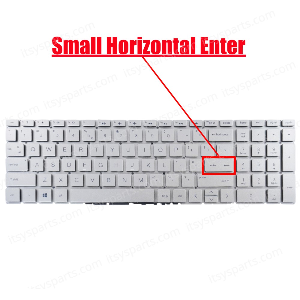 Laptop Keyboard HP Pavilion 15-DA 15-DB 15-DF 15-CN 15-CW 15-CR 15-CS 15-EC 15EC 17-BY 17M-CE Series TPN-C135 US No Frame Layout Silver Backlit keyboard L47469-001 OEM (Ref.40549USSIL)