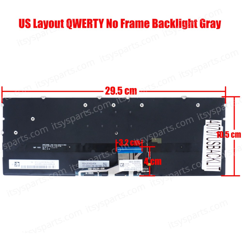 Laptop Keyboard for HP Spectre x360 13-AW 13-AW0003DX 13-AW0013DX 13-AW0020NR 13-AW0023DX US No Frame Backlight Gray ( SKU.40707USBACKLIT )