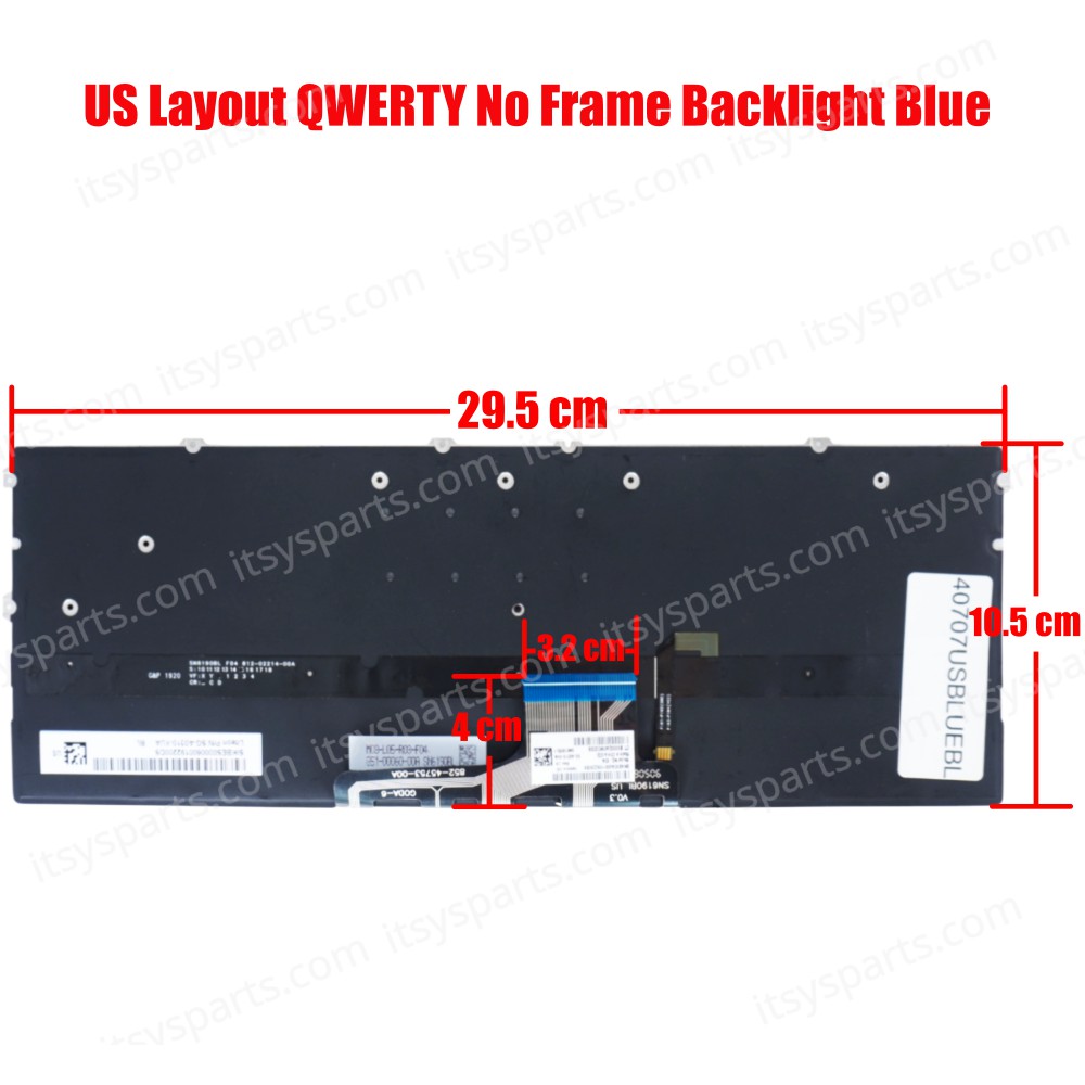 Laptop Keyboard for HP Spectre x360 13-AW 13-AW0003DX 13-AW0013DX 13-AW0020NR 13-AW0023DX US No Frame Backlight Blue ( SKU.40707USBLUEBL )