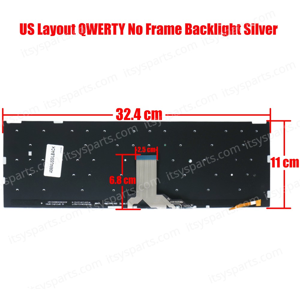 Laptop Keyboard - Keyboard for ASUS Vivobook M509 X509 X509F X509U X509UM X509FA MA X515 US SILVER BACKLIT OEM (Ref. 40684USSILBACK)