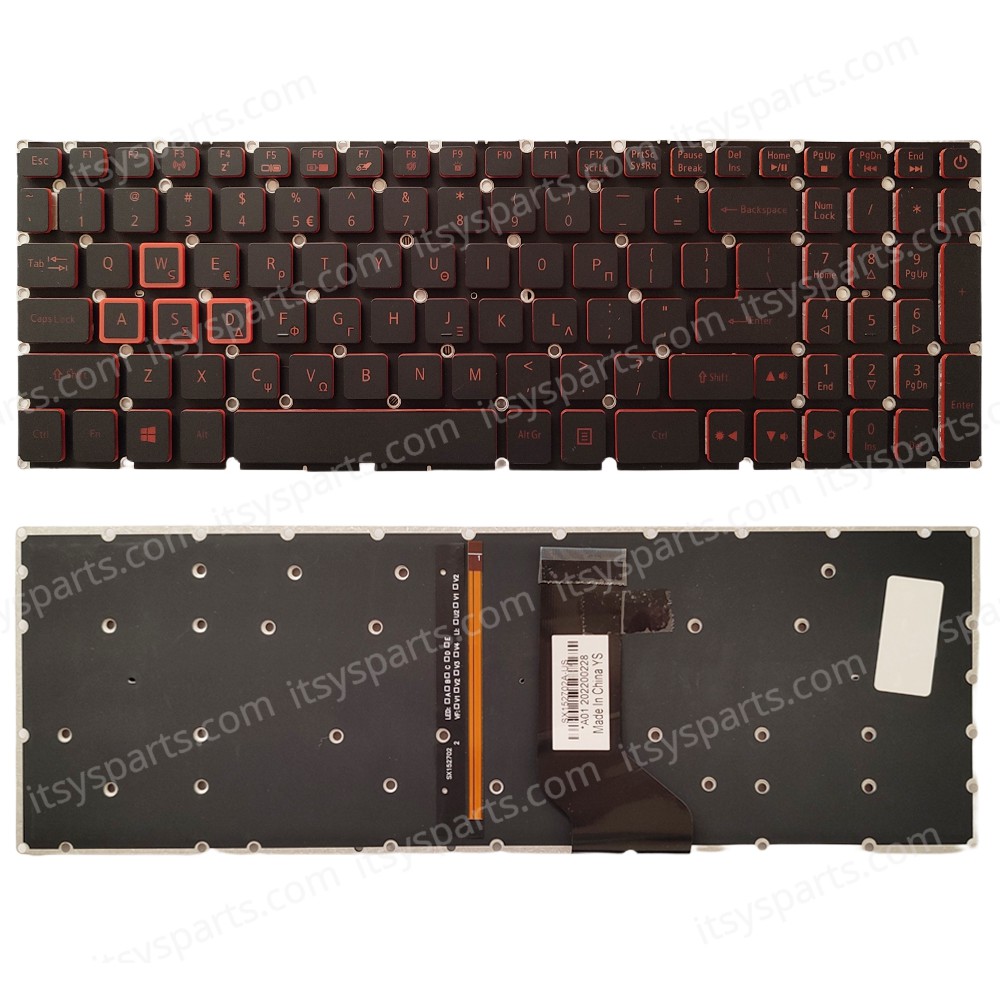 Laptop Keyboard - Acer Nitro 5 AN515-31 AN515-53 AN515-52 AN515-51 AN515-42 AN515-41 VN7-593G VN7-793G VX5-591G Series OEM (Ref. 40758GRREDBL)