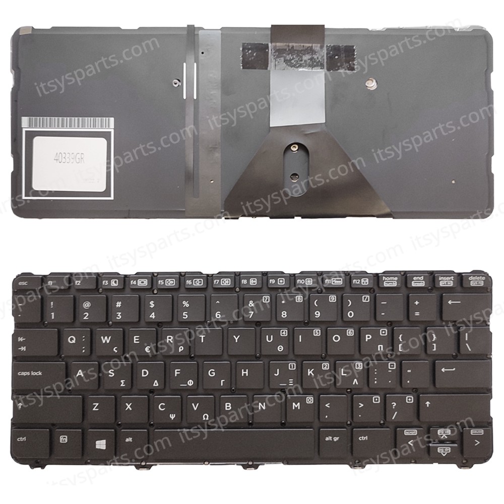 Keyboard Greek Keyboard Laptop HP Elite x2 1011 G1 GR VERSION NO FRAME WITH BACKLIT OEM (Ref.40339GRNOFRBL)