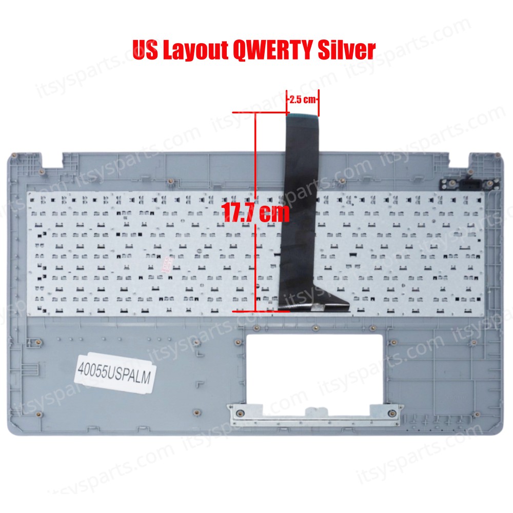 Keyboard Keyboard for Laptop ASUS X550 X552 X550ZE X550CA X550JD X550CC X550VC Silver 90NB00T1-R31UK0 US version OEM(Ref. 40055USPALM)