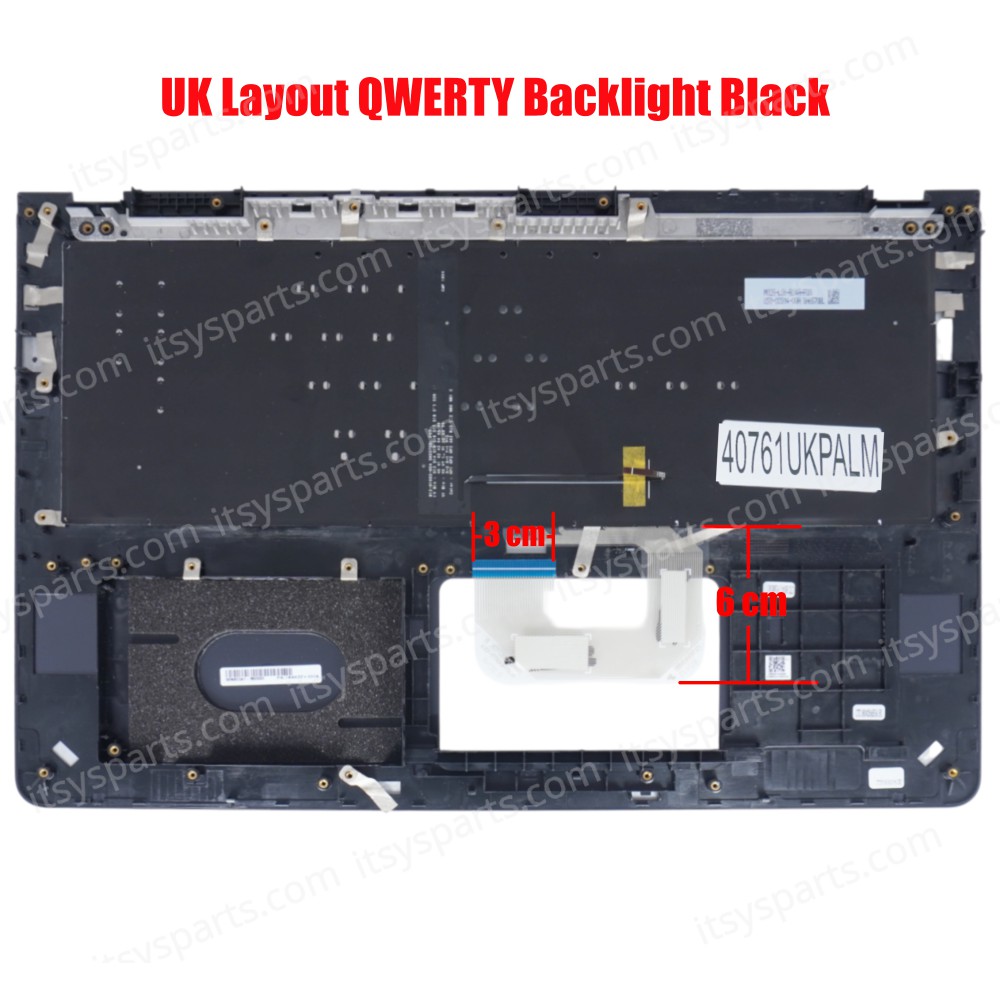 Laptop Keyboard Palmrest for Asus ZenBook Flip UX561UA UX561UAR UX561UN Q505 Q505UAR Q525 Q525UA Q525UAR SN6570BL AEBKKU00070 UK Backlight Black ( SKU. 40761UKPALM )
