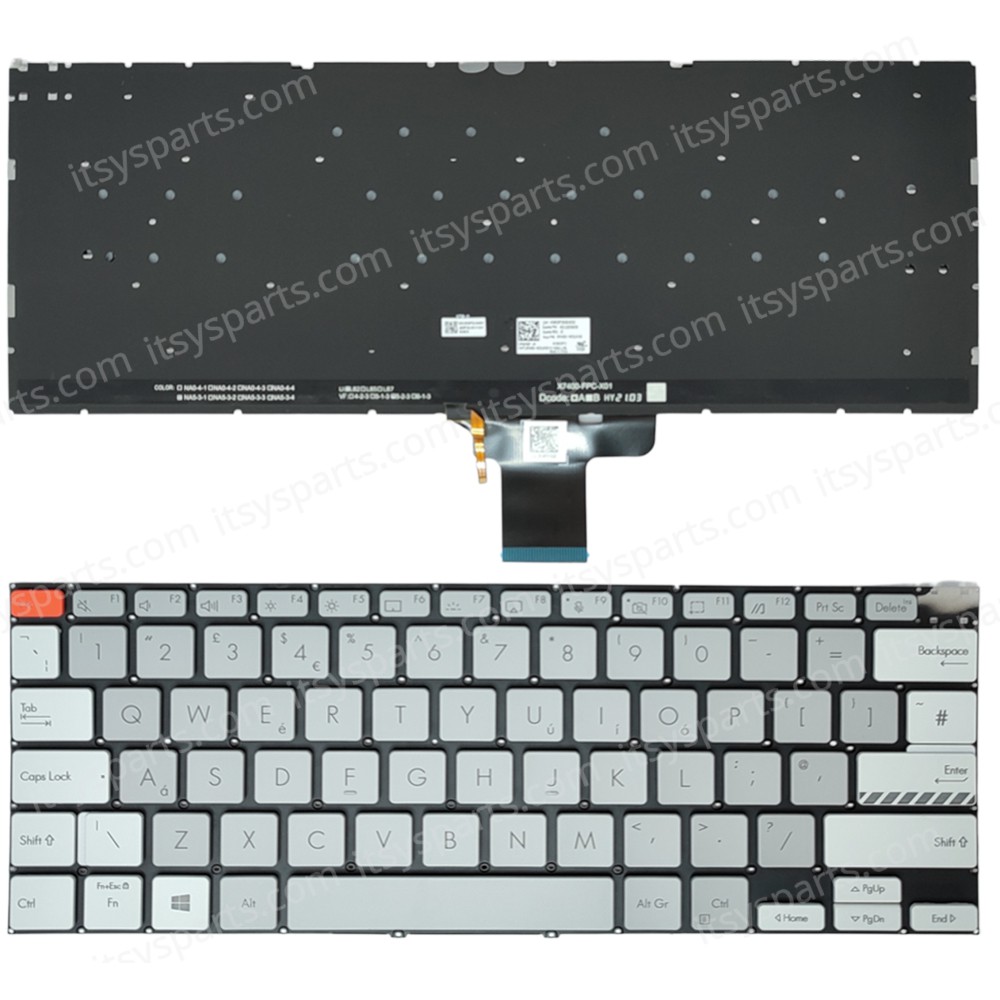 Keyboard Laptop Keyboard for ASUS pro 14 m3400 M3400QA red ESC key 1603UK00 ASM20P2 0KNB0-1603UK00 OEM(Ref.40764USSILBL)