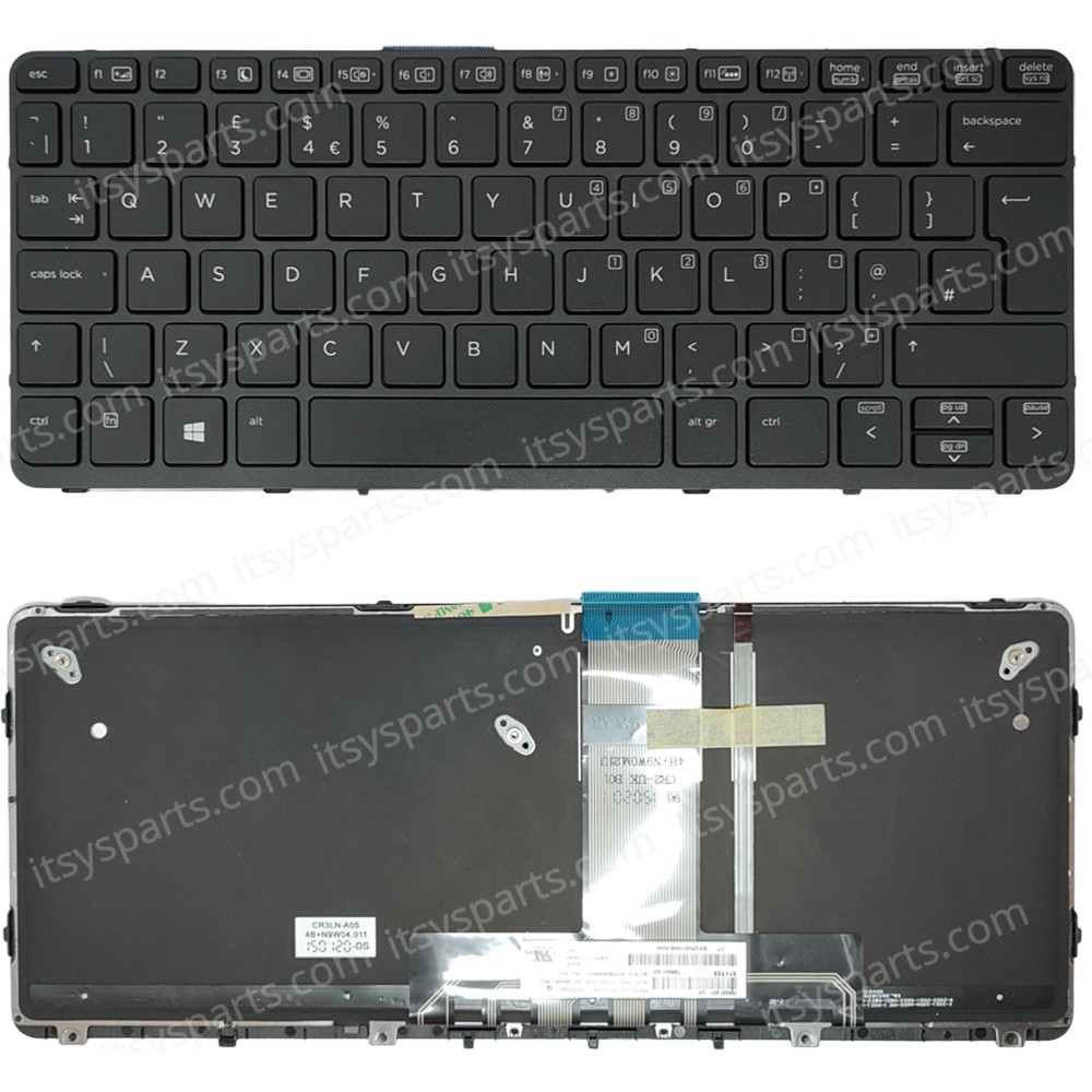 Keyboard Laptop Keyboard for HP Pro x2 612 G1 Black UK Version OEM(Ref.40372UKBACKLIT)