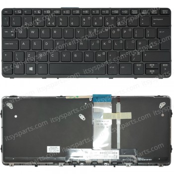 Keyboard Laptop Keyboard for HP Pro x2 612 G1 Black UK Version OEM(Ref.40372UKBACKLIT)