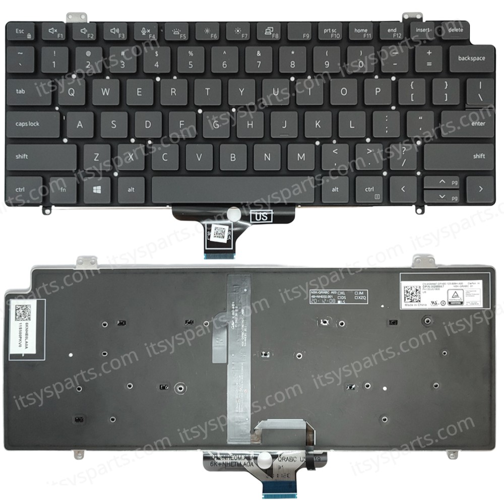 Keyboard Laptop Keyboard for Dell Latitude 7410 2-in-1 Black with Backlit OEM(Ref.40767USBL)