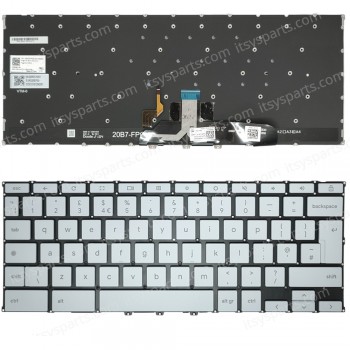 Keyboard Laptop Keyboard for ASUS Chromebook CX9400 CX9400CEA Flip C490 0KN1-D51UK12 US layout silver OEM(Ref.40771UK)