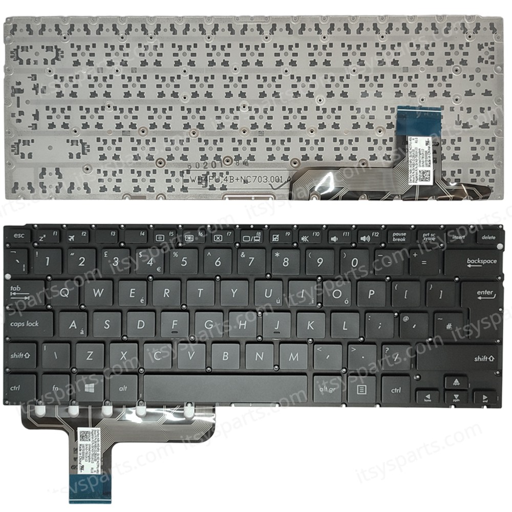 Keyboard Laptop Keyboard for Asus T300CHI T302CHI UK layout Black OEM(Ref.40772UK)