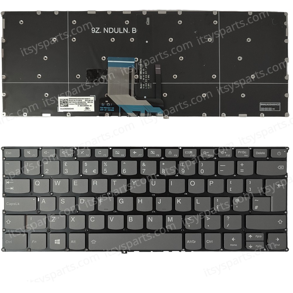 Keyboard Laptop Keyboard for Lenovo Ideapad 320s-13ikb 320S-13IKB U 320S-13IKB UK layout Grey OEM(Ref.40773UKBL)